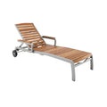 "Modern Wooden Slat Lounge Chair with Adjustable Backrest"