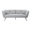 Modern Grey Upholstered Sofa with Button Tufting and Sleek Legs