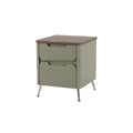 Modern Two-Drawer Nightstand with Wood Top