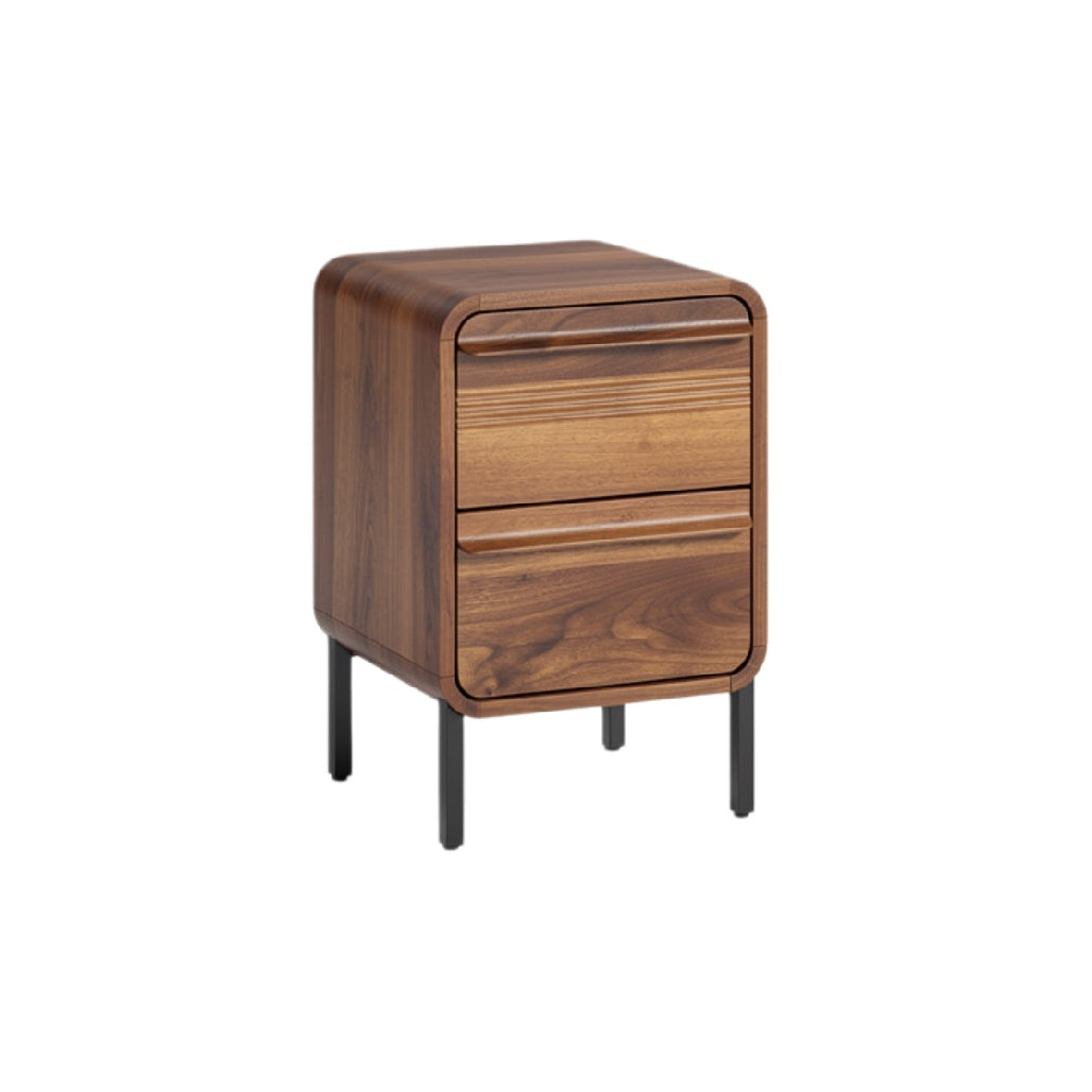 Modern Wooden Nightstand with Two Drawers