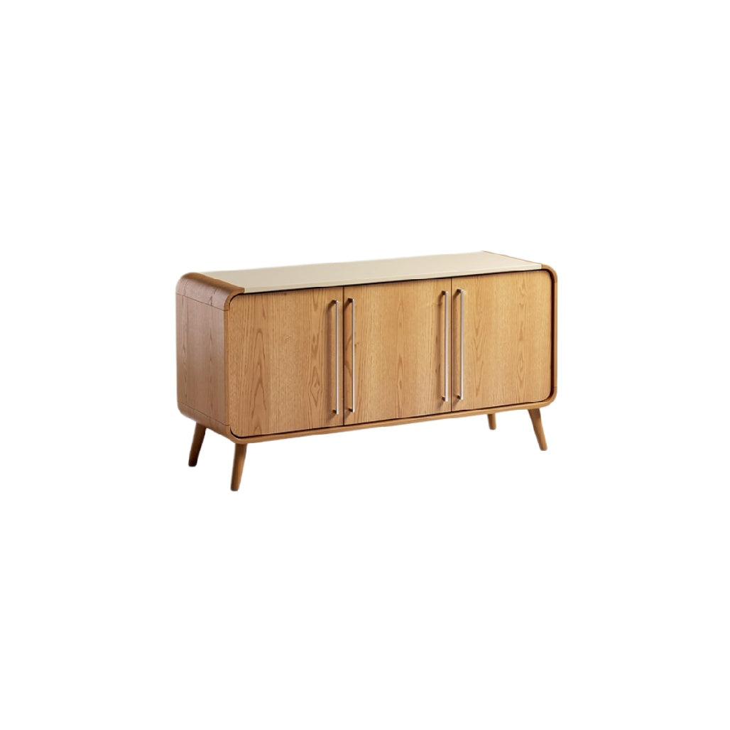"Mid-Century Modern Wooden Sideboard with Sleek Design"